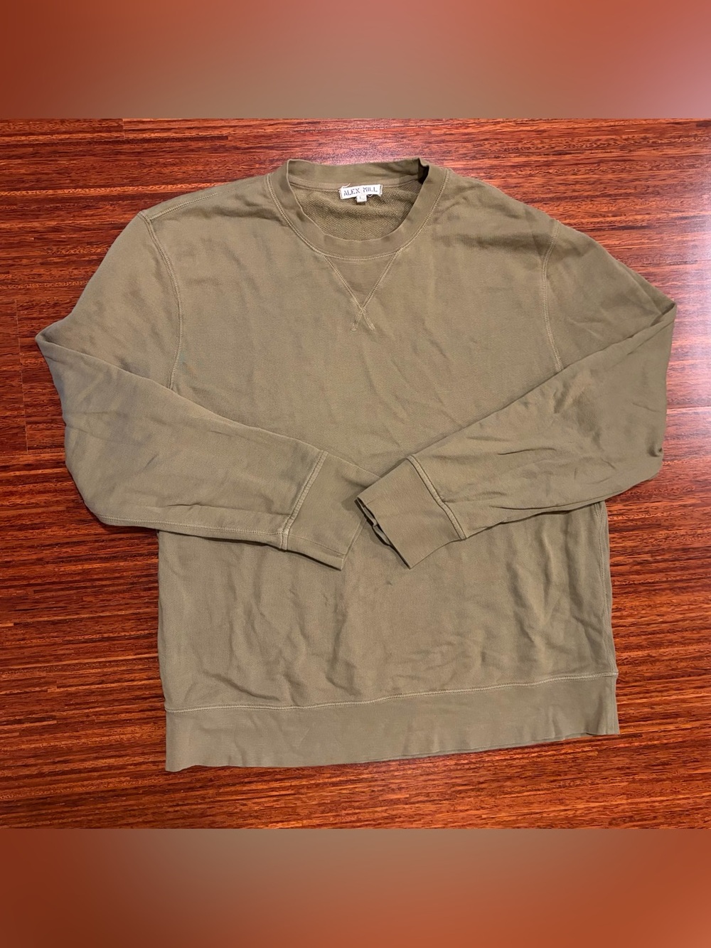 Alex Mill Olive Green French Terry Crewneck Sweatshirt Faded Olive Size Large
